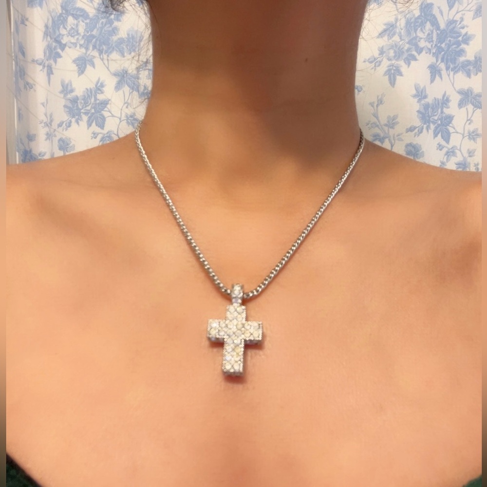 SWAROVSKI Cross Necklace with rare thick original chain